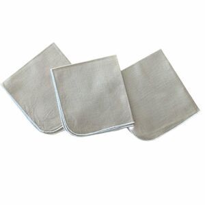 Set of 3 Vintage Handmade Linen Napkins Beige 12 x